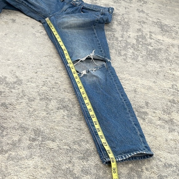 Madewell Boyjean Jeans Medium Wash Rigid Denim Distressed Slits Sz 28 - Picture 8 of 13